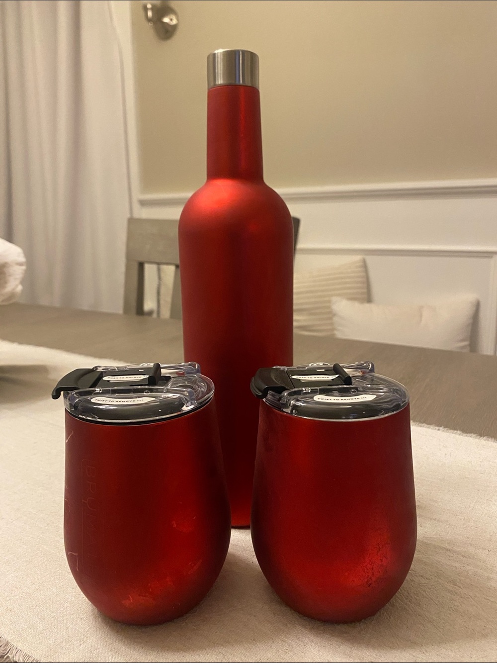Brumate Red Stainless Steel Wine Bottle and Tumblers Set - NWT
